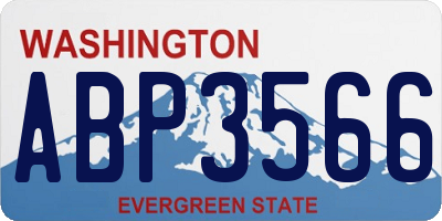 WA license plate ABP3566