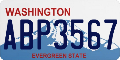 WA license plate ABP3567