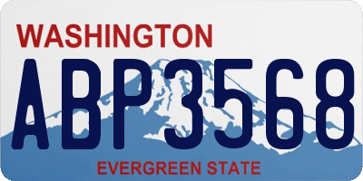 WA license plate ABP3568
