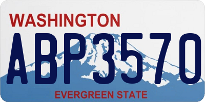 WA license plate ABP3570