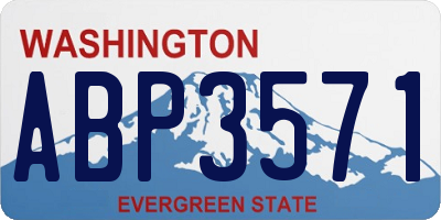 WA license plate ABP3571