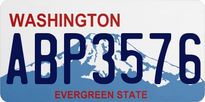WA license plate ABP3576