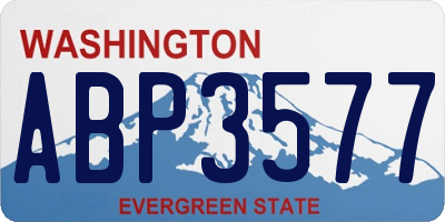 WA license plate ABP3577