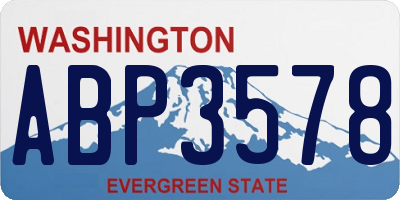WA license plate ABP3578
