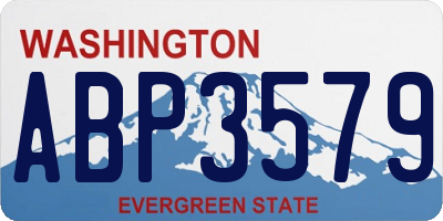 WA license plate ABP3579