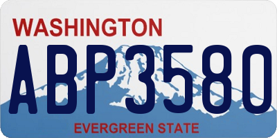WA license plate ABP3580