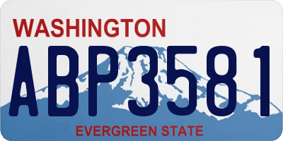 WA license plate ABP3581