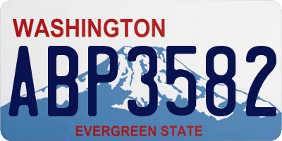 WA license plate ABP3582