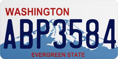 WA license plate ABP3584