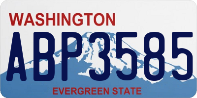 WA license plate ABP3585