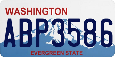WA license plate ABP3586
