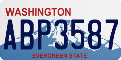 WA license plate ABP3587