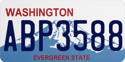 WA license plate ABP3588