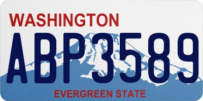 WA license plate ABP3589