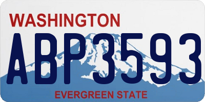 WA license plate ABP3593