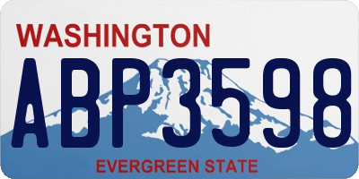 WA license plate ABP3598