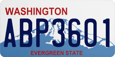 WA license plate ABP3601