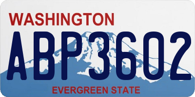 WA license plate ABP3602