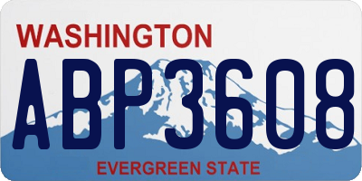WA license plate ABP3608