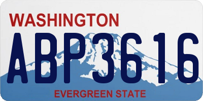 WA license plate ABP3616