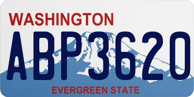 WA license plate ABP3620