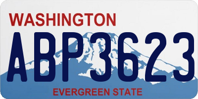 WA license plate ABP3623