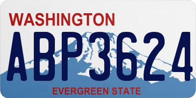 WA license plate ABP3624