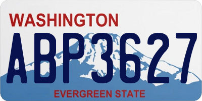 WA license plate ABP3627