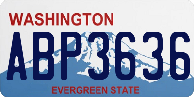 WA license plate ABP3636