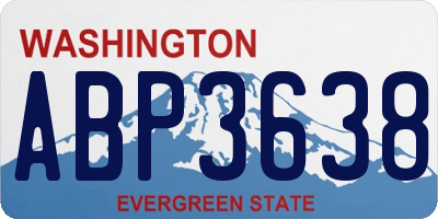 WA license plate ABP3638
