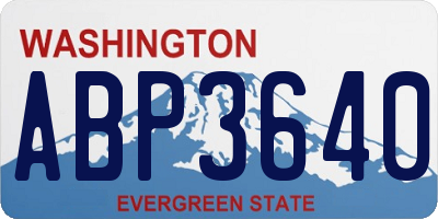 WA license plate ABP3640
