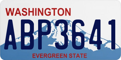 WA license plate ABP3641