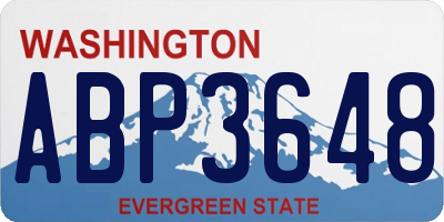 WA license plate ABP3648
