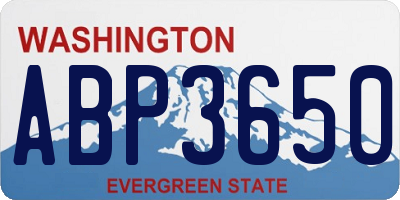 WA license plate ABP3650