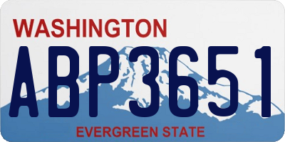 WA license plate ABP3651