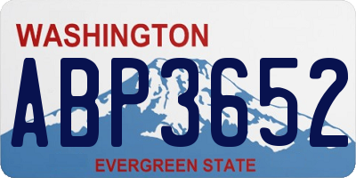 WA license plate ABP3652
