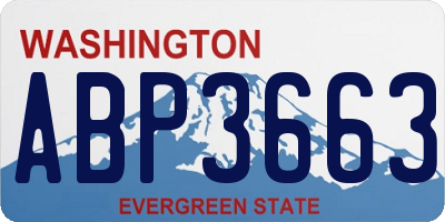 WA license plate ABP3663