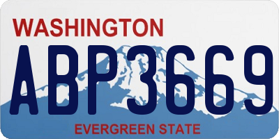 WA license plate ABP3669