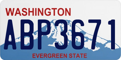 WA license plate ABP3671