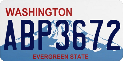 WA license plate ABP3672
