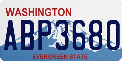 WA license plate ABP3680