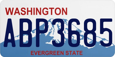 WA license plate ABP3685