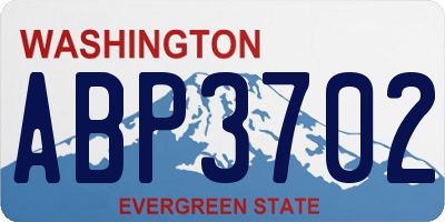 WA license plate ABP3702