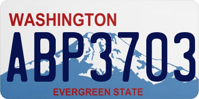 WA license plate ABP3703