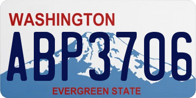 WA license plate ABP3706
