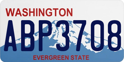 WA license plate ABP3708