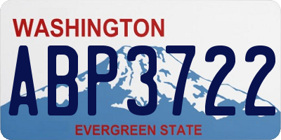 WA license plate ABP3722