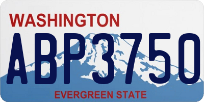 WA license plate ABP3750