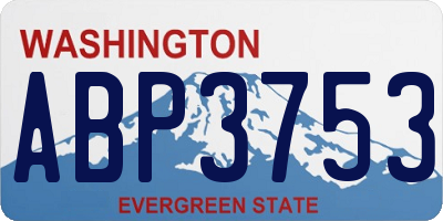 WA license plate ABP3753