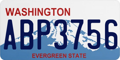 WA license plate ABP3756